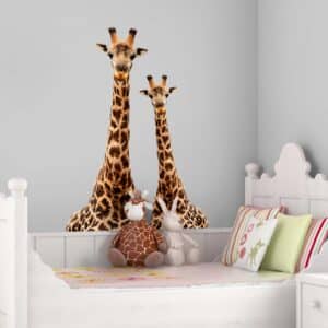 Wandtattoo Kinderzimmer Portrait zweier Giraffen