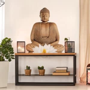 Wandtattoo Spirituell Lotus Holz Buddha