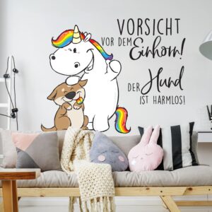 Wandtattoo Kinderzimmer Pummeleinhorn - Bisu Vorsicht