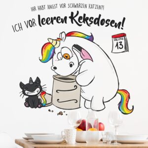 Wandtattoo Kinderzimmer Pummeleinhorn - leere Keksdose!