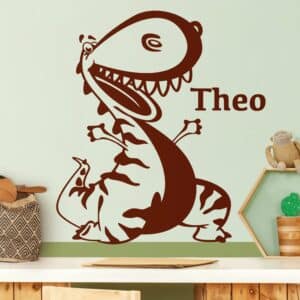 Wunschtext-Wandtattoo Kinderzimmer Wunschtext-Dinosaurier